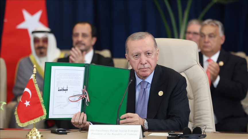 أردوغان في مراسم توقيع اتفاق شرم الشيخ