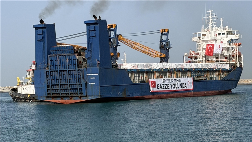 Türkiye'nin Gazze'ye Yönelik 20. Deniz Yardım Sevkiyatı Mısır'da Boşaltıldı